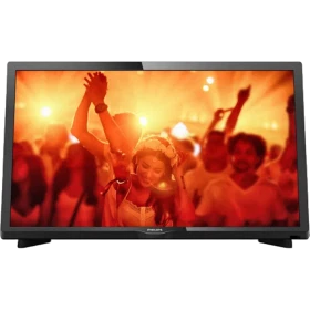 Philips 24PHS4031 HD Ready LED televizyon, ekranda konser sahnesi görüntüsü bulunan siyah renkli TV