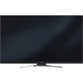 Grundig 55 GCU 9800S Ultra HD 4K siyah LED televizyon, önden görünüm ve ayak tasarımıyla sergileniyor