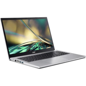 Acer Aspire 3 A315-59-79U8 gri iş ve ofis laptopu, açık ekranlı ve ince çerçeveli tasarımıyla önden görünüm