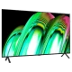 LG OLED48A26LA Ultra HD 4K OLED televizyon, genel renkli ekran ve ayaklı tasarım görünümü