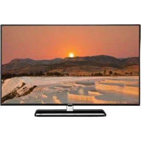 Vestel 42FA8200 Full HD LED televizyon, siyah çerçeveli ekranında gün batımı manzarası gösteriyor
