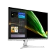 Acer AIO C27-1655 siyah çerçeveli masaüstü bilgisayar, geniş ekranı ve beyaz standıyla önden görünüm