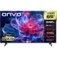 Onvo 65VQ90F3UA Ultra HD 4K LED televizyon, renkli çiçek ekranı ve siyah çerçevesiyle önden görünüm