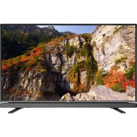 Beko B55L 5531 4B2 Full HD FHD TV, siyah çerçeveli televizyon ve ekranda dağ manzarası