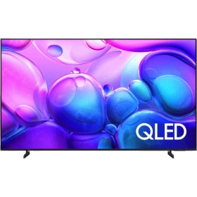 Samsung 75Q6FA 75 inç QLED Ultra HD 4K TV; ekranda QLED temalı renkli arka plan ve ince çerçeve.