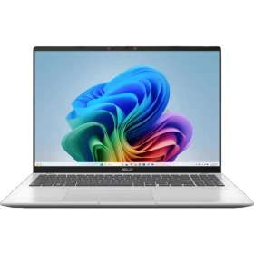 Asus Vivobook 16 X1607QA-MB089W gri iş ve ofis laptopu; açık ekran ve klavye görünümü önden