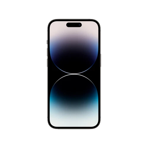 Apple iPhone 14 Pro Max siyah akıllı telefon, ön yüz ekran ve Dynamic Island detayıyla önden görünüm