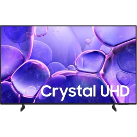 Samsung 43U8000F Ultra HD 4K LED televizyon; ekranda Crystal UHD yazısı ve mor taş görselleri yer alıyor