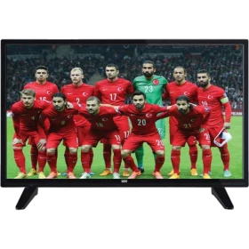 SEG 32SC5650 HD Ready LED televizyon, siyah çerçevesiyle Türk futbol takımını ekranda gösteriyor
