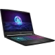 MSI Katana A15 AI B8VG-434XTR siyah oyuncu laptop; RGB klavyeli, ekranda yapay zekâ temalı arayüz görünüyor.