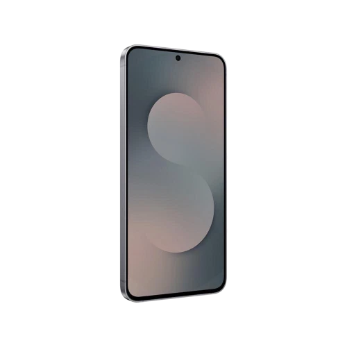 Siyah Samsung Galaxy S25 FE akıllı telefon, önden görünüm, ince çerçeveli ekran ve ön kamera deliği