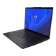 Siyah Lenovo ThinkPad L14 G5 21L2S17NTR08 iş ve ofis laptopu, açık ekranlı önden çapraz görünüm