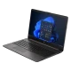 HP 250R G9 9B9X2EA koyu gri iş ve ofis laptopu; açılmış ekran ve tam klavye görünümü
