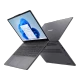 Gri Lenovo IdeaPad Slim 3 83K1004ETRA86 iş ve ofis laptopu, açık ekranlı ve arka yüzeyi görünür açıyla