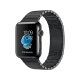 Apple Watch Series 2 38 mm, uzay siyahı paslanmaz çelik kasa ve baklalı bilezikle gösteriliyor
