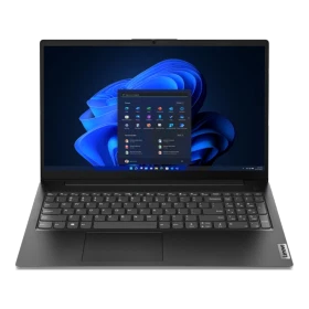 Lenovo V15 G4 82YY0012TRCB siyah iş ve ofis laptopu, açık ekranlı önden görünüm