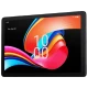 TCL Tab 10L Gen 2 siyah tablet, renkli ekran arayüzü ile önden görünüm ve 10:10 saat teması
