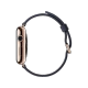 Apple Watch Edition 42 mm 18 ayar roze altın kasa ve gece mavisi klasik tokalı kayış, yandan görünüm