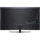 LG 75QNED866QA Ultra HD 4K QNED televizyonun arka bağlantı paneli, genel siyah renkli tasarım