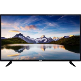 Vestel 49FD7350 Full HD LED televizyon, siyah çerçeveli ekranında dağ ve göl manzarası gösteriyor