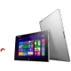 Lenovo Miix 2 10 inç gümüş tablet; Windows arayüzü açık ekranda, şık gövde tasarımı.