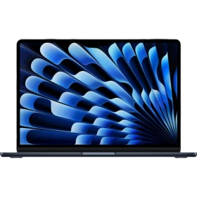 Apple MacBook Air M5 10CPU 10GPU 13.6 inç laptop, lacivert renk, önden açık ekranlı vitrin görünümü