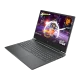 HP Victus Gaming 15-fb3703nt B9KM1EA koyu gri oyuncu laptop, RGB efektli ekran görüntüsüyle.