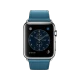Apple Watch 42 mm gümüş paslanmaz çelik kasa, okyanus mavisi klasik tokalı kayış ve siyah kadran