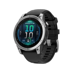 Garmin Fenix E 47mm Aktivite Saati, gümüş kasalı ve siyah kayışlı akıllı saat