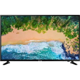 Samsung 50NU7090 Ultra HD 4K LED TV, ekranda doğal manzara sahnesi ve ince çerçeve tasarımı