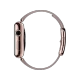 Apple Watch Edition 38 mm akıllı saat, 18 ayar pembe altın kasa ve roze gri kayışla yandan görünüm