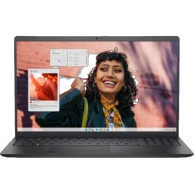 Dell Inspiron 3530 I35301103U012 siyah iş ve ofis laptopu; ekranında görüntülü çalışma yer alıyor.