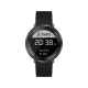 Huawei Fit siyah akıllı saat, yuvarlak ekranı ve siyah kayışıyla önden görünür.