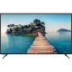 Vestel 50U9500E Ultra HD 4K LED televizyon, siyah çerçevesinde deniz ve iskele manzarası gösteriyor
