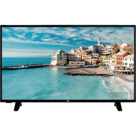 SEG 40SBF710 Full HD FHD LED televizyon, siyah çerçeveli ekranında sahil manzarasıyla önden görünüm