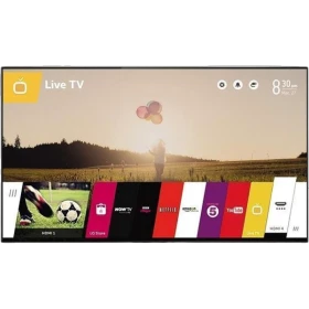 LG 49UB850V Ultra HD 4K LED televizyon, Live TV ve uygulama menüsü görünen vitrin ekranı