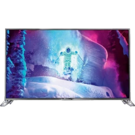 Philips 65PUS9809 Ultra HD 4K LED televizyon ön ekran, genel renk tasarımlı büyük panel vitrinde görünüyor
