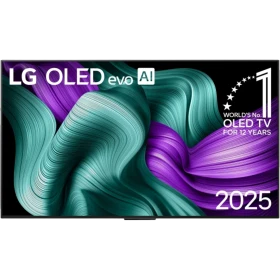 LG OLED77M59LA Ultra HD 4K OLED televizyon, ekranda “OLED evo AI” ve 2025 teması görünüyor