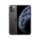 Siyah Apple iPhone 11 Pro akıllı telefon, üçlü arka kamera ve ekran ön yüzüyle yan yana görünüm