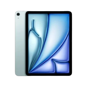 Apple iPad Air M4 Wi‑Fi + Cellular 128 GB 5G, mavi renkli 11 inç tablet ekranı görünüyor.