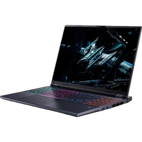 Siyah Acer Predator Helios Neo 16 AI PHN16-73-91BGA13 oyuncu laptop, RGB klavyeli açık açıdan görünüm