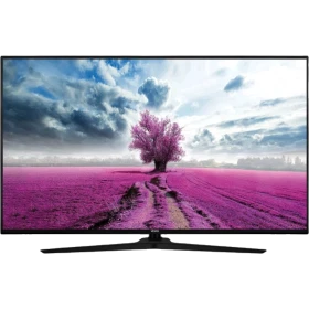 Vestel 50UD9180 Ultra HD 4K LED televizyon, siyah çerçeveli ekranında mor tarlalı manzara gösteriyor