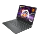 HP Victus Gaming 15-fa2036nt C52QWEA 014 koyu gri oyuncu laptop, oyun temalı ekranlı ön görünüm
