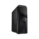 Asus GL12CP-TR006D siyah masaüstü bilgisayar kasasının önden ve yandan görünümü