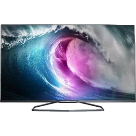Philips 55PFS7109 Full HD LED televizyon; ekranda renkli dalga görüntüsüyle şık siyah tasarım