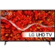 LG 43UP80006LA Ultra HD 4K LED TV, canlı renklerle manzara ekranı ve LG UHD TV yazısı