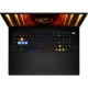 MSI Vector 18 HX AI A2XWHGTIH21 koyu gri oyuncu laptop klavye RGB ışık ve arkadan aydınlatmalı ekran görünümü