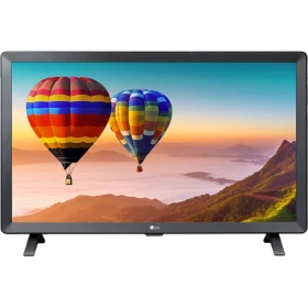 LG 24TN520S-PZ HD Ready LED televizyon, genel renk; balonlu manzara ekranıyla vitrinde sergileniyor