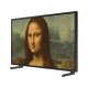 Samsung 32LS03B Full HD FHD QLED Televizyon ekranda Mona Lisa portresi, genel renkli şık tasarım
