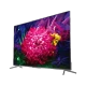 TCL 55C715 Ultra HD 4K LED televizyon, canlı çiçek görüntüsüyle siyah renkli ekran ön görünüm